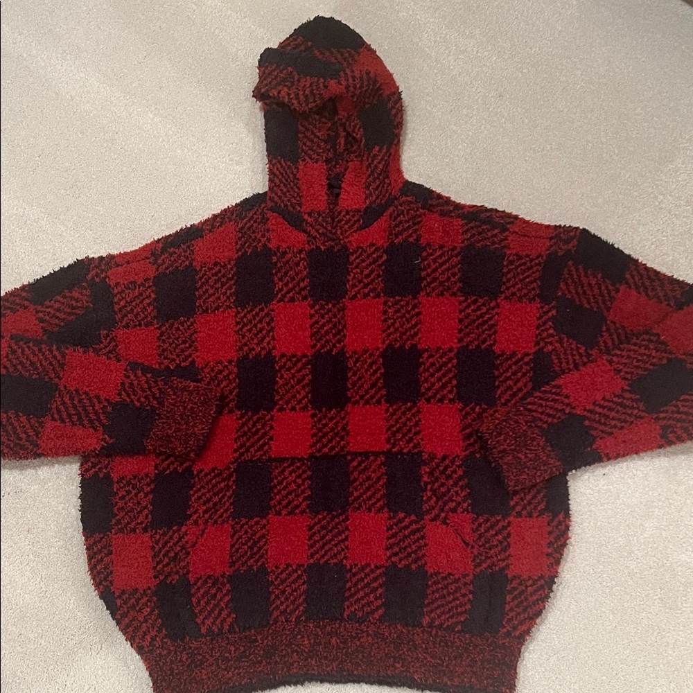 SKIMS cozy brick plaid hoodie